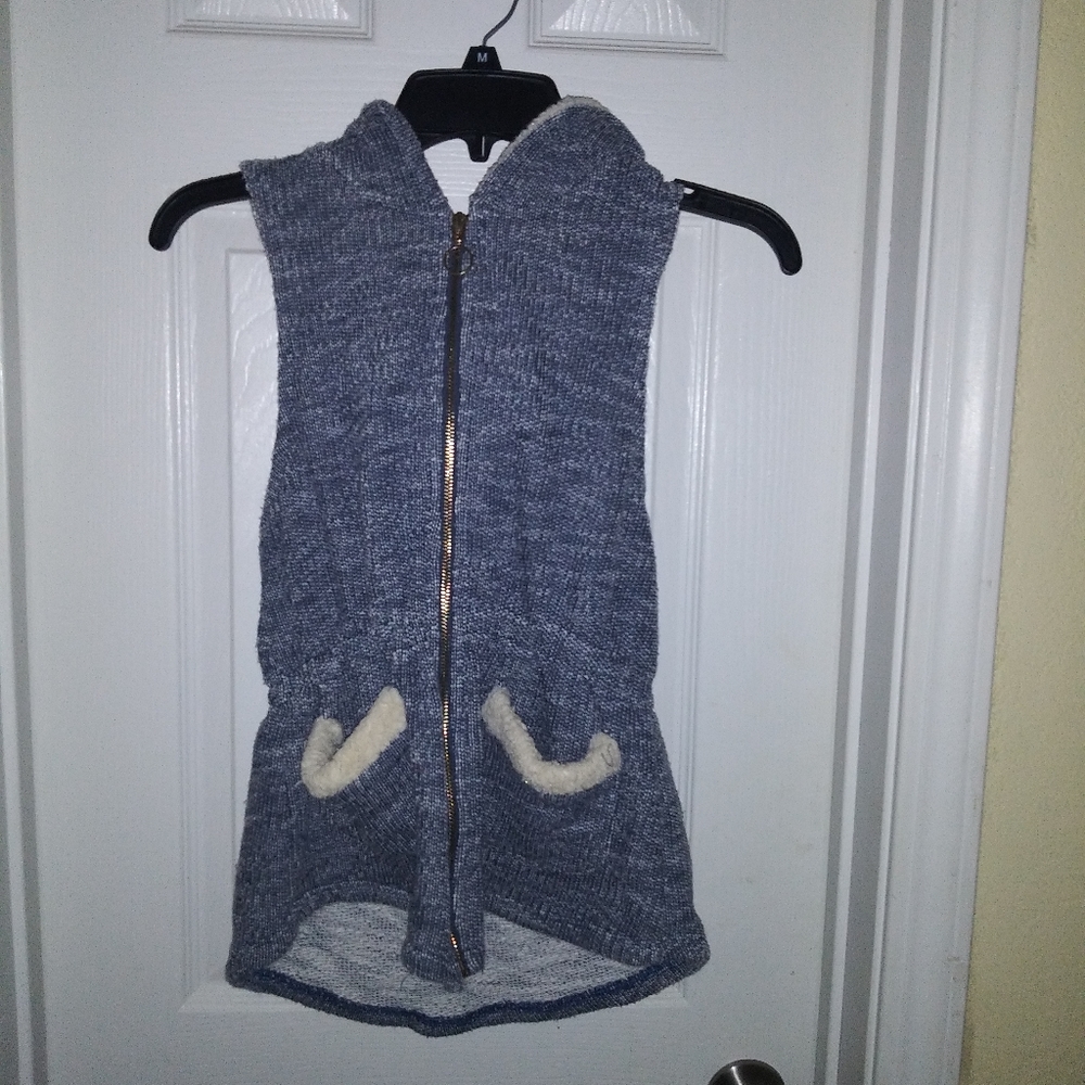 blue fuzzy coat